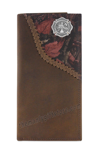 Maltese Cross Fireman Fence Row Camo Genuine Leather Roper Wallet