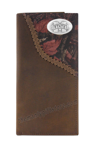 Mississippi State Bulldogs Fence Row Camo Genuine Leather Roper Wallet