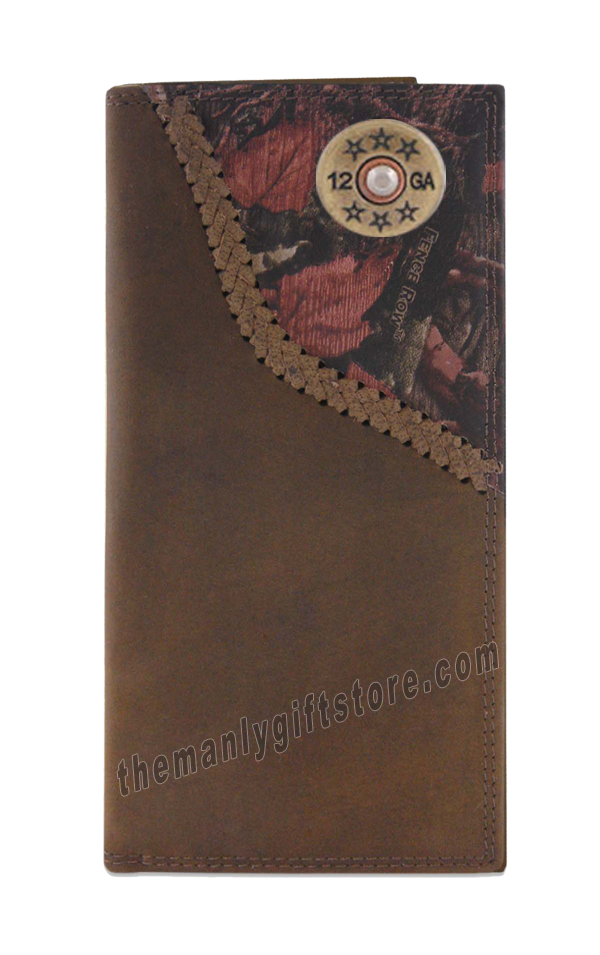 Shotgun Shell Fence Row Camo Genuine Leather Roper Wallet