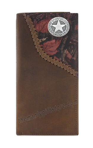 Texas Star Fence Row Camo Genuine Leather Roper Wallet