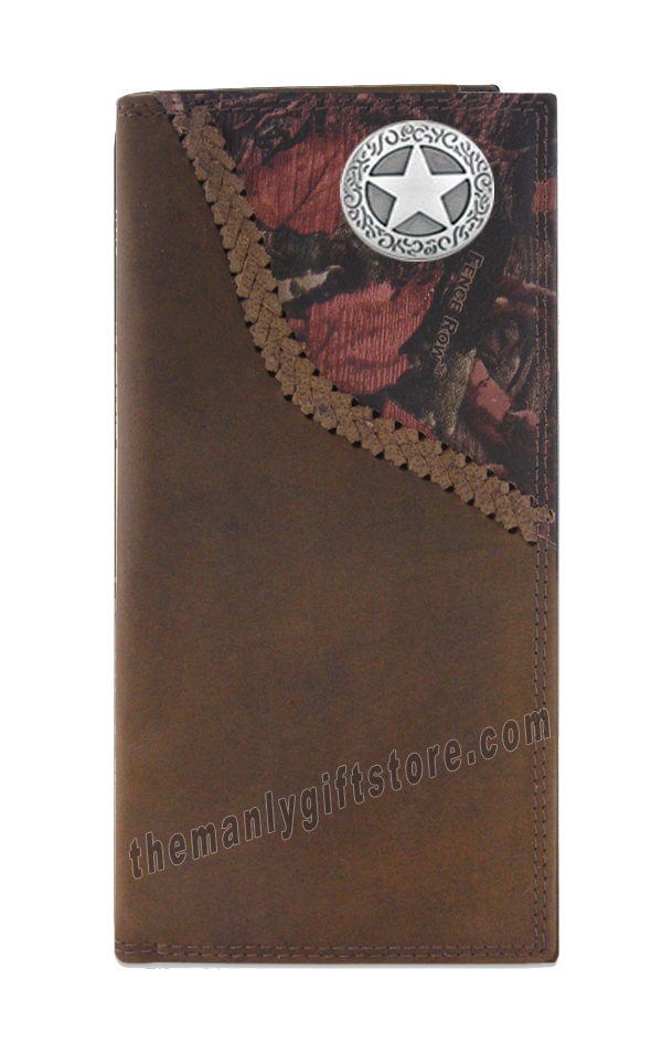 Texas Star Fence Row Camo Genuine Leather Roper Wallet