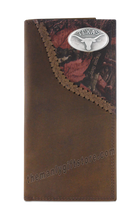 Load image into Gallery viewer, Texas Longhorns Fence Row Camo Genuine Leather Roper Wallet
