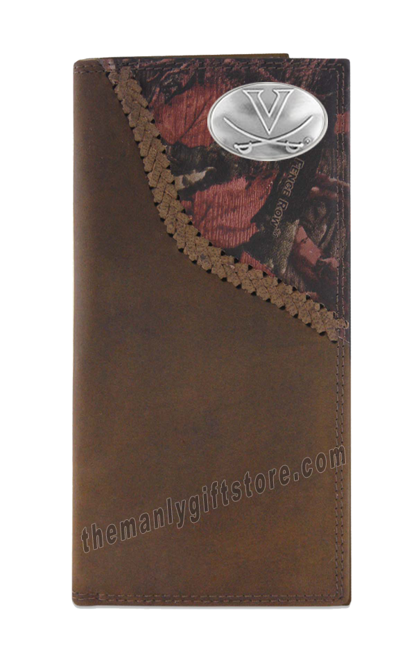 Virginia Cavaliers Fence Row Camo Genuine Leather Roper Wallet