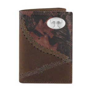 Tennessee Volunteers Fence Row Camo Genuine Leather Trifold Wallet