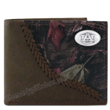 Load image into Gallery viewer, Auburn Tigers Fence Row Camo Genuine Leather Bifold Wallet