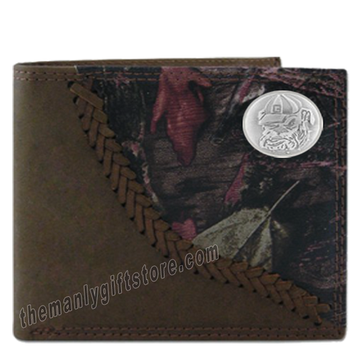 Georgia Bulldogs Mascot  Fence Row Camo Leather Bifold Wallet