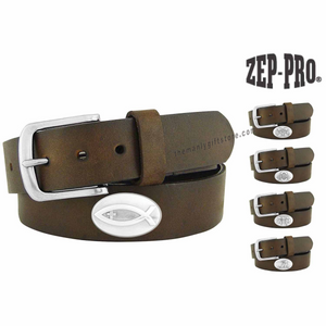 Christian Fish Zep-Pro Leather Concho Belt