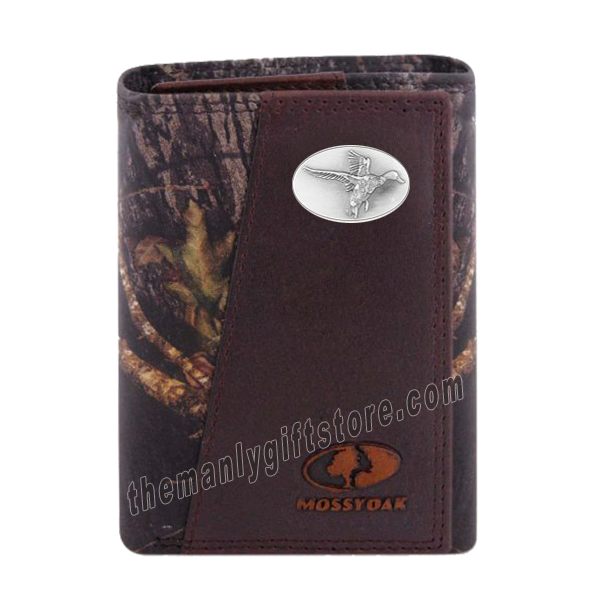 Flying Duck Mossy Oak Camo Zep Pro Trifold Leather Wallet