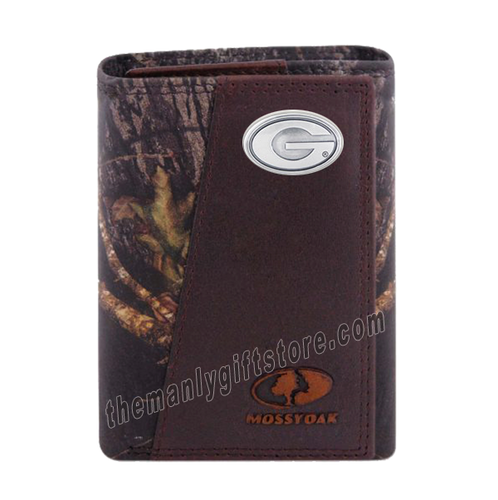 Georgia Bulldogs Mossy Oak Camo Zep Pro Trifold Leather Wallet