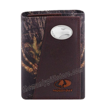Load image into Gallery viewer, Georgia Southern Eagles Mossy Oak Camo Zep Pro Trifold Leather Wallet