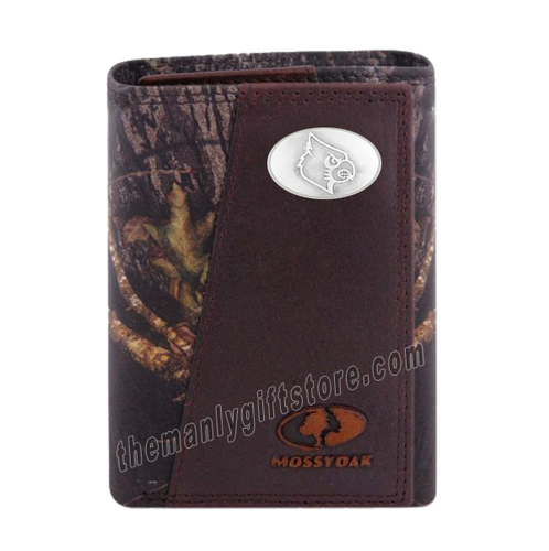 Louisville Cardinals Mossy Oak Camo Zep Pro Trifold Leather Wallet