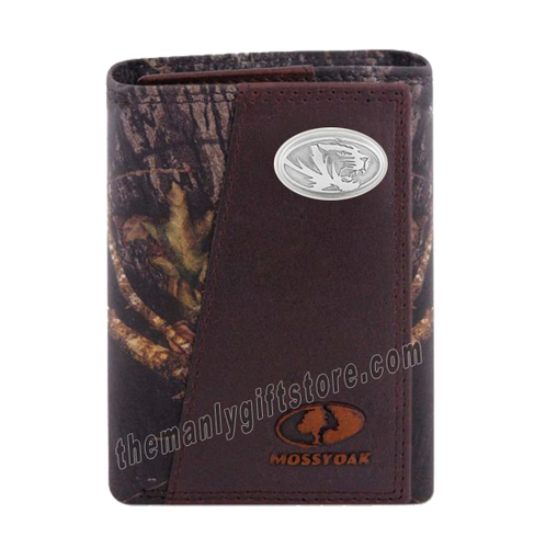 Missouri Tigers Mossy Oak Camo Zep Pro Trifold Leather Wallet
