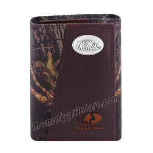 Ole Miss Rebels Mossy Oak Camo Zep Pro Trifold Leather Wallet