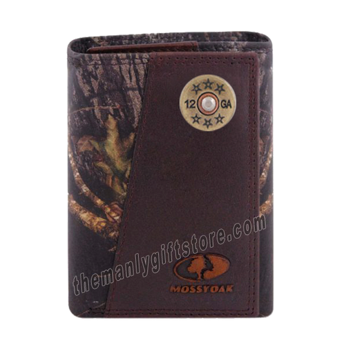 Shotgun Shell Mossy Oak Camo Zep Pro Trifold Leather Wallet