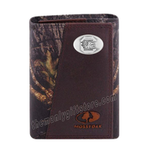 Load image into Gallery viewer, South Carolina Gamecocks Mossy Oak Camo Zep Pro Trifold Leather Wallet