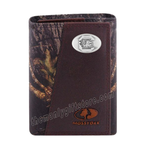 South Carolina Gamecocks Mossy Oak Camo Zep Pro Trifold Leather Wallet