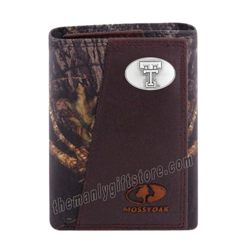 Texas Tech Red Raiders Mossy Oak Camo Zep Pro Trifold Leather Wallet