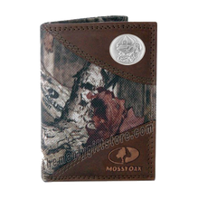 Load image into Gallery viewer, Georgia Bulldogs Mascot Mossy Oak Camo Trifold Wallet