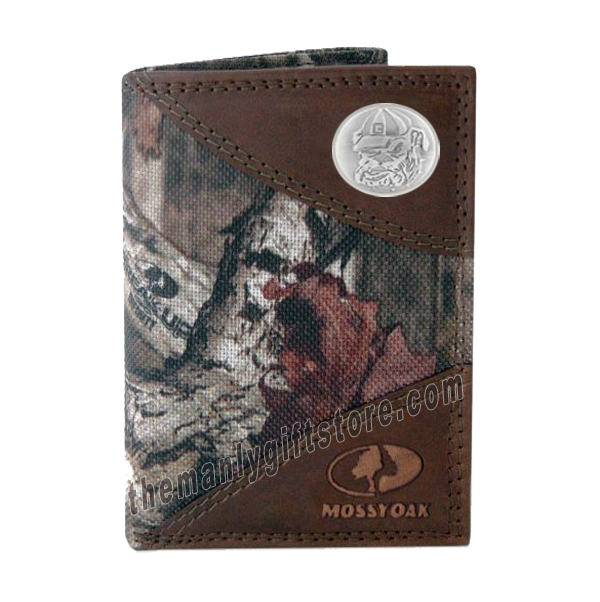 Georgia Bulldogs Mascot Mossy Oak Camo Trifold Wallet