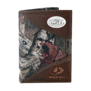 Louisiana State University LSU Mossy Oak Camo Trifold Wallet