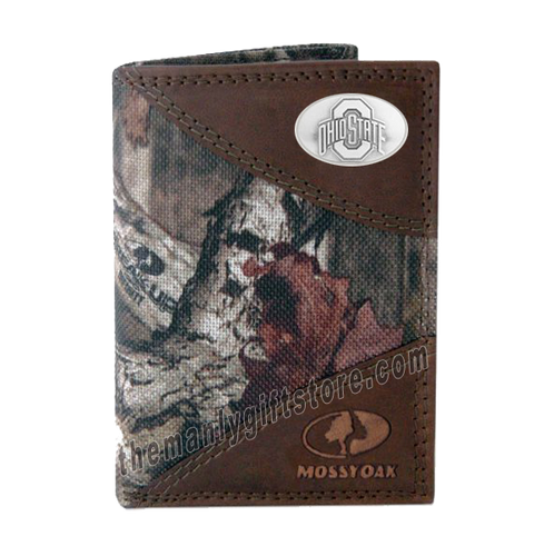 Ohio State Buckeyes Mossy Oak Camo Trifold Wallet