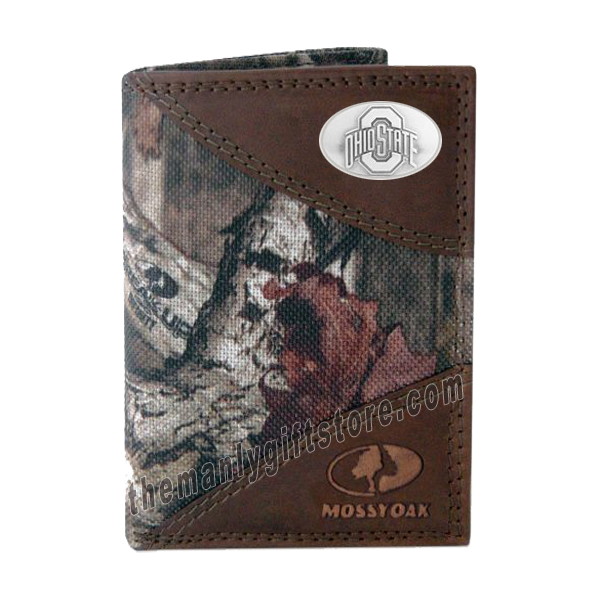 Ohio State Buckeyes Mossy Oak Camo Trifold Wallet