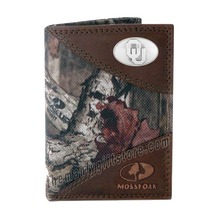 Load image into Gallery viewer, Oklahoma Sooners Mossy Oak Camo Trifold Nylon Wallet