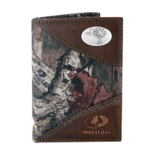 Load image into Gallery viewer, South Carolina Palmetto Tree Mossy Oak Camo Trifold Wallet