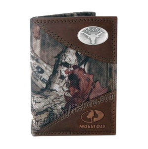 Texas Longhorns Mossy Oak Camo Trifold Nylon Wallet