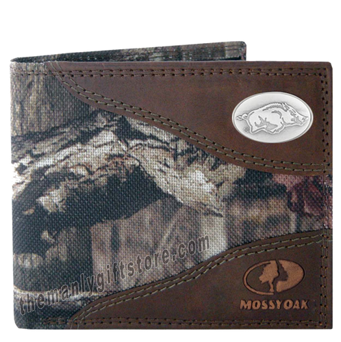 Arkansas Razorback Mossy Oak Camo Bifold Wallet