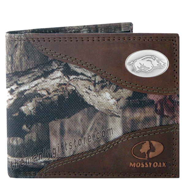 Arkansas Razorback Mossy Oak Camo Bifold Wallet