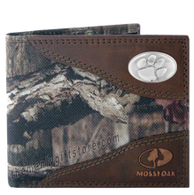 Load image into Gallery viewer, Clemson Tigers Mossy Oak Camo Bifold Wallet