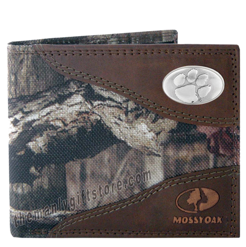 Clemson Tigers Mossy Oak Camo Bifold Wallet