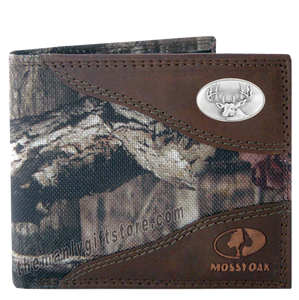 Buck Deer Mossy Oak Camo Bifold Wallet