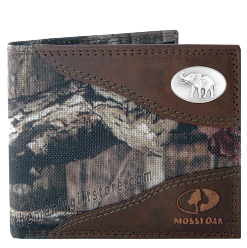 Elephant Alabama Mossy Oak Camo Bifold Wallet