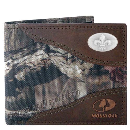 New Orleans Fleur De Lis Mossy Oak Camo Bifold Wallet