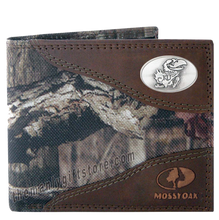 Load image into Gallery viewer, Kansas Jayhawks Mossy Oak Camo Bifold Wallet