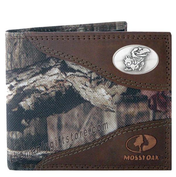 Kansas Jayhawks Mossy Oak Camo Bifold Wallet