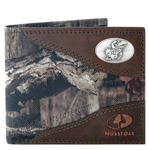 Kansas Jayhawks Mossy Oak Camo Bifold Wallet