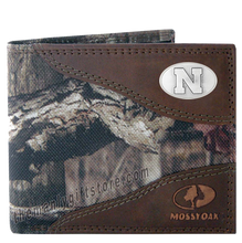 Load image into Gallery viewer, Nebraska Cornhuskers Mossy Oak Camo Bifold Wallet