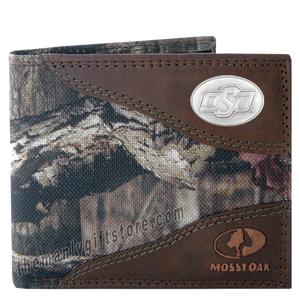 OSU Oklahoma State Mossy Oak Camo Bifold Wallet