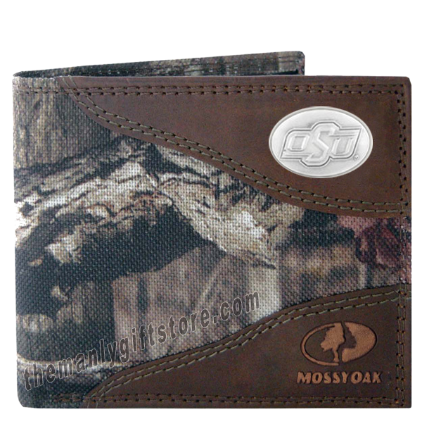 OSU Oklahoma State Mossy Oak Camo Bifold Wallet