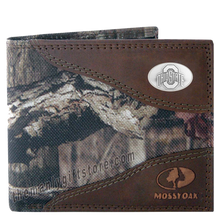 Load image into Gallery viewer, Ohio State Buckeyes Mossy Oak Camo Bifold Wallet