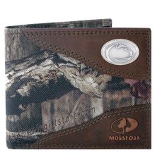 Load image into Gallery viewer, Penn State Nittany Lion Mossy Oak Camo Bifold Wallet