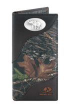 Load image into Gallery viewer, Elephant Mascot Alabama Mossy Oak Camo Zep Pro Leather Roper Wallet