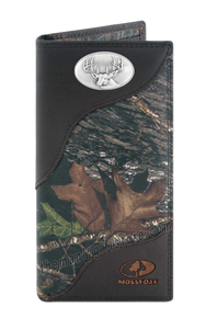 Buck Deer Mossy Oak Camo Zep Pro Leather Roper Wallet