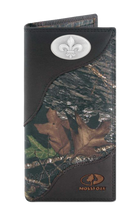 Load image into Gallery viewer, New Orleans Fleur De Lis Mossy Oak Camo Zep Pro Leather Roper Wallet