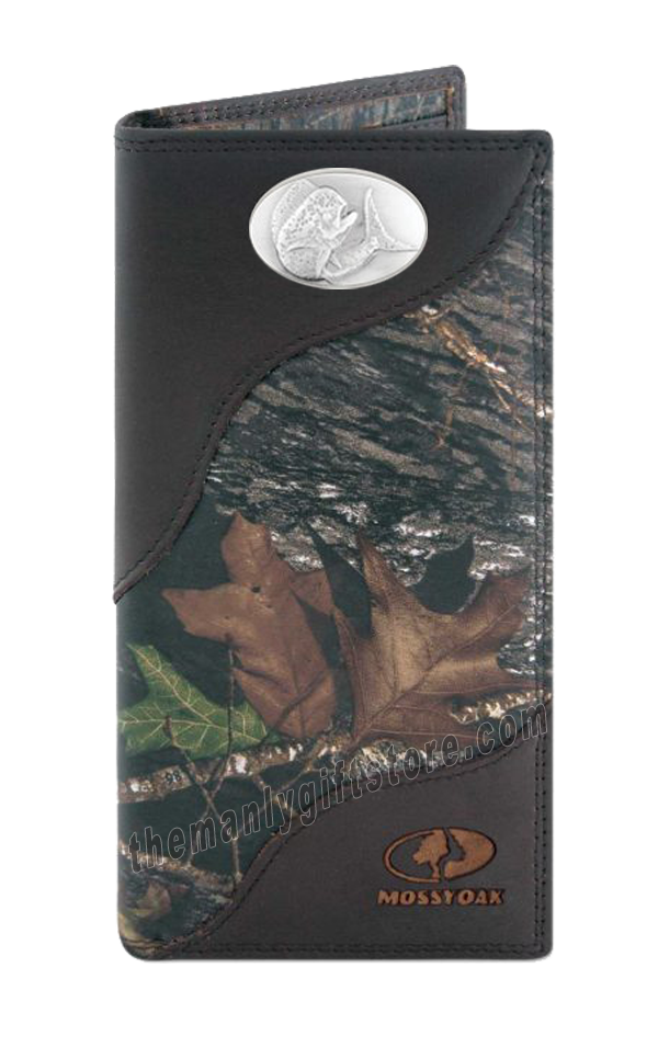 Dolphin Mahi Mahi Mossy Oak Camo Zep Pro Leather Roper Wallet