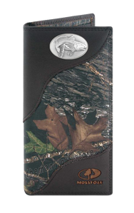Saltwater Redfish Mossy Oak Camo Zep Pro Leather Roper Wallet