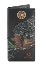 Load image into Gallery viewer, Shotgun Shell Mossy Oak Camo Zep Pro Leather Roper Wallet